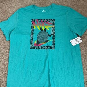 Nike Blue Short Sleeve Tee with Graphic Design